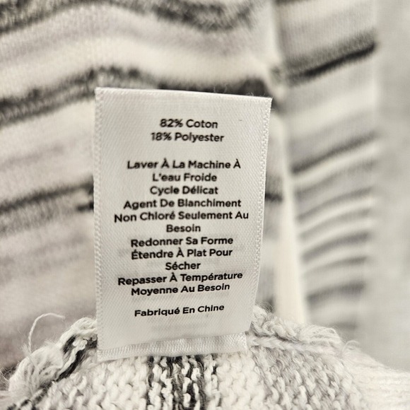 Talbots Women's XS Gray White Black Striped Sweater Cotton‎ Polyester Blend - Picture 5 of 7